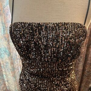 Glamorous Strapless Sequin Dress